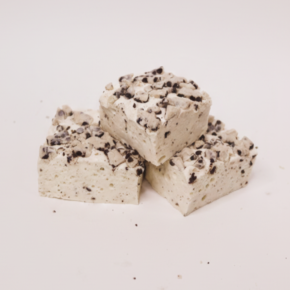 Premium gourmet marshmallows with chocolate drizzle